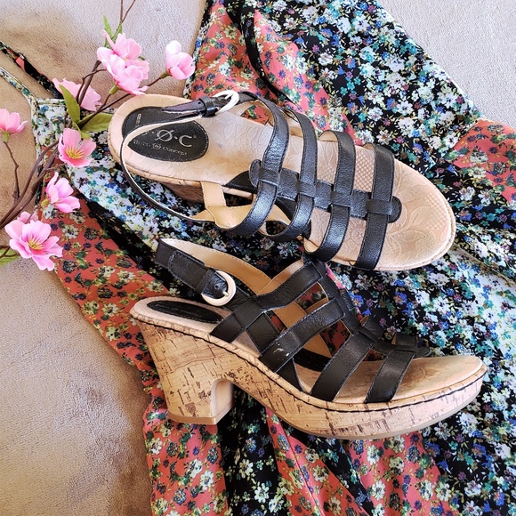 b.o.c. Shoes - B.o.c Black Leather Caged Platform Sandals